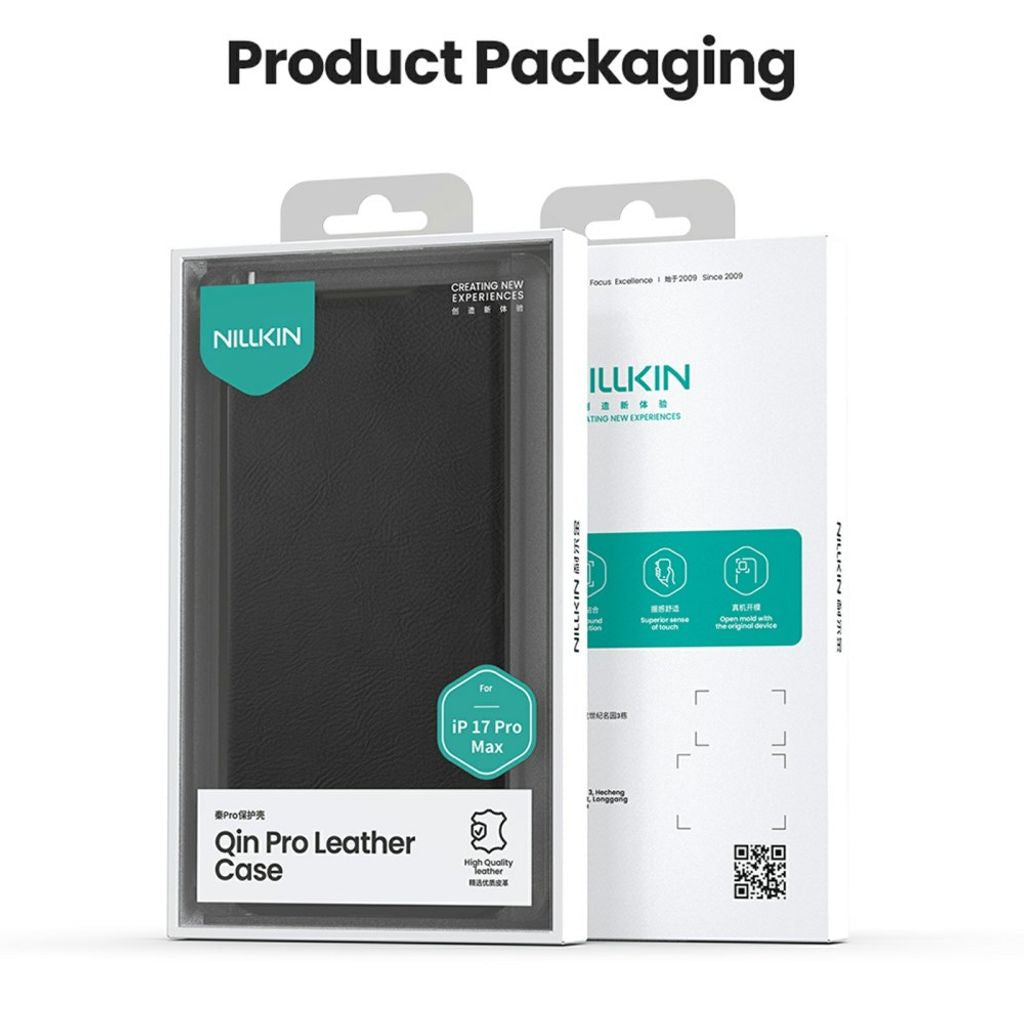 Nillkin iPhone 17 Pro/iPhone 18 Pro Etui Qin Pro Sort