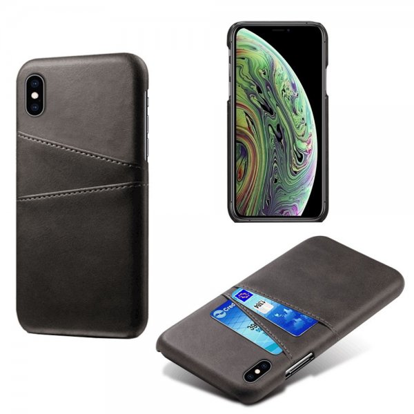 iPhone X/Xs Cover med To Kortrum Sort