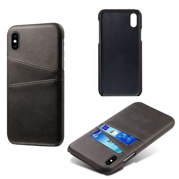 iPhone X/Xs Cover med To Kortrum Sort