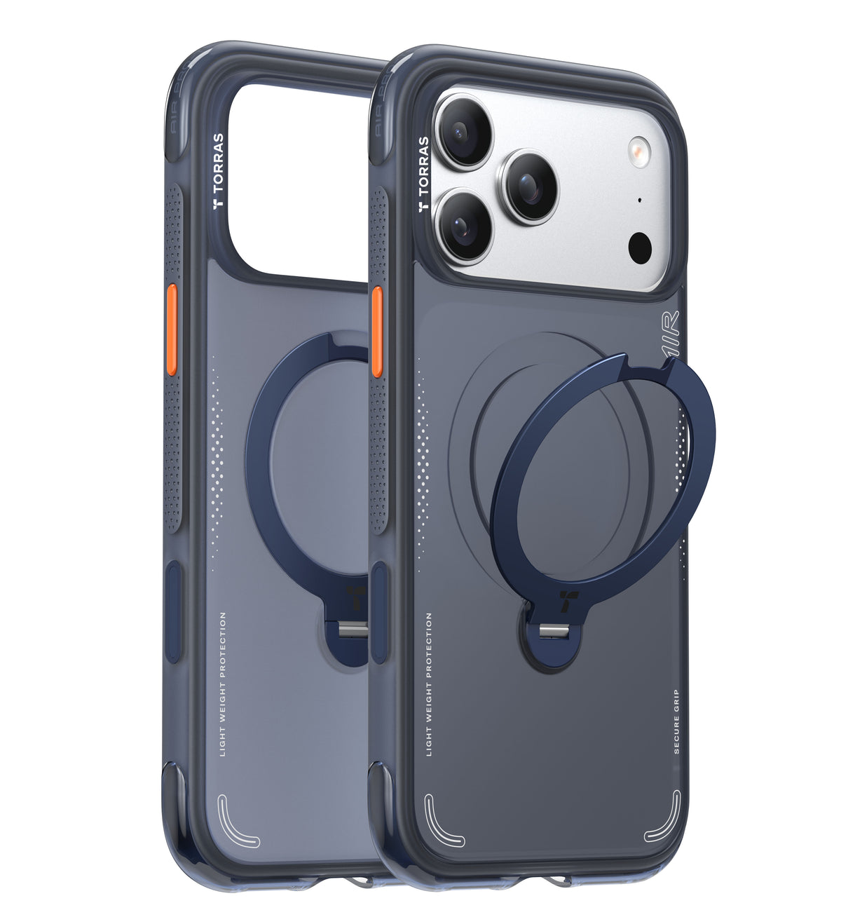 Torras iPhone 17 Pro Cover Ostand Q3 Air Deep Blue