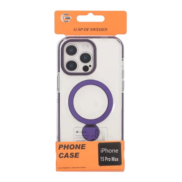 iPhone 15 Pro Max Cover Ringstativ MagSafe Lilla
