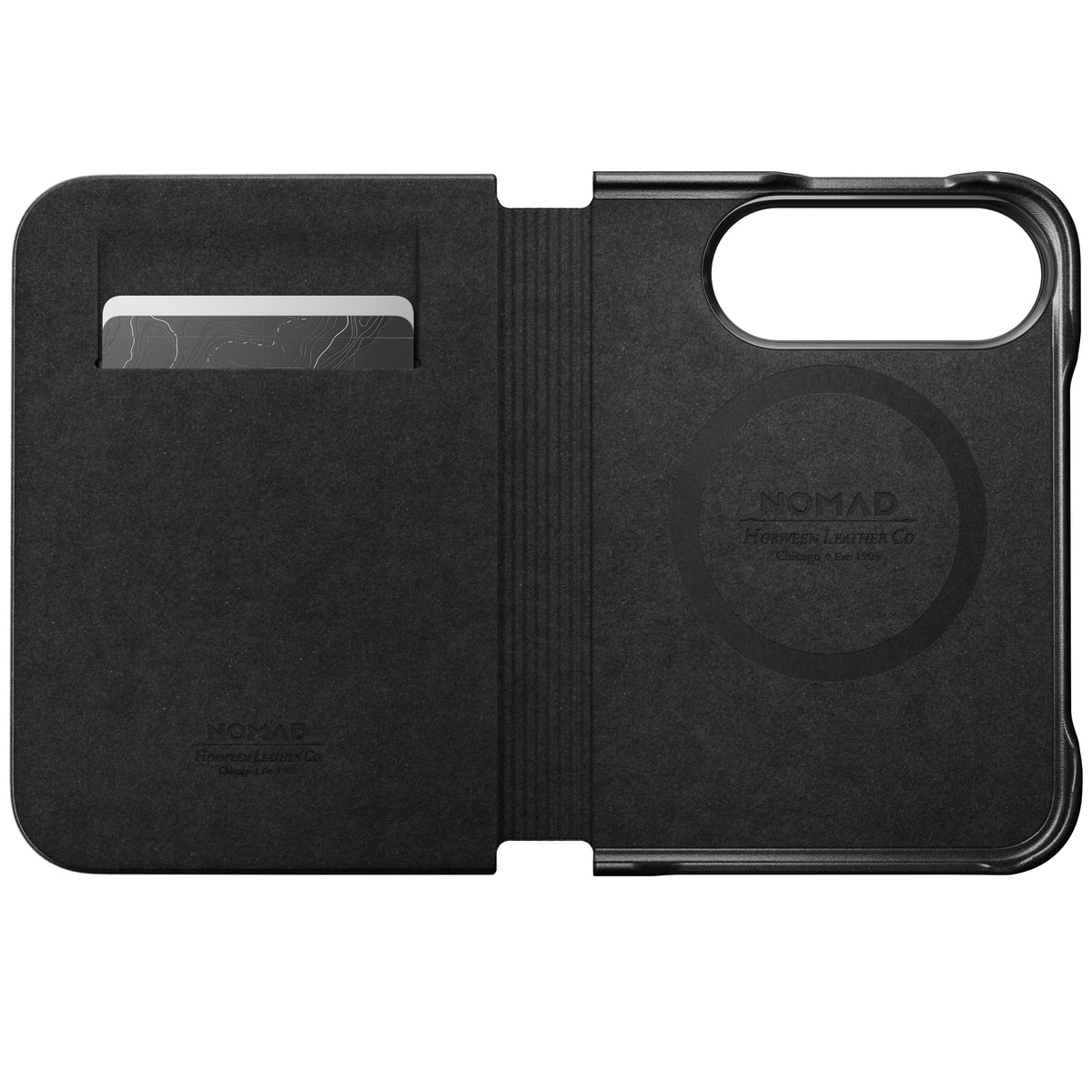 Nomad iPhone Duo Etui Traditional Leather Folio Horween Sort