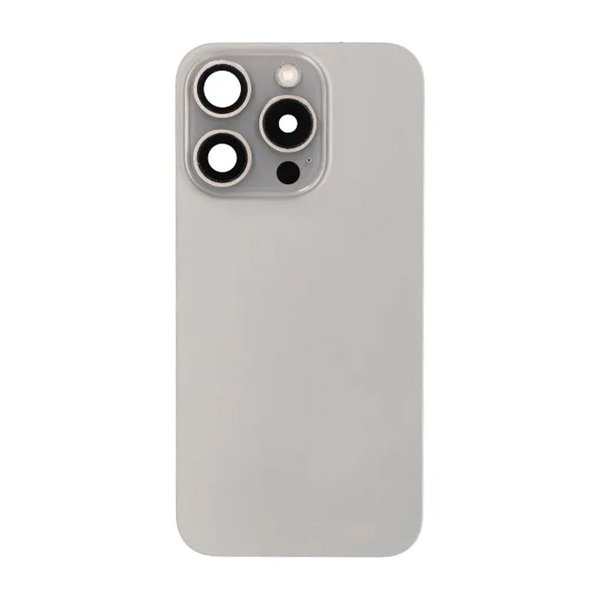 iPhone 15 Pro Bagside Glas Komplet OEM - Naturlig Titanium