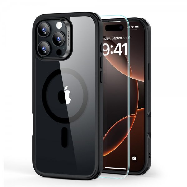 ESR iPhone 16 Pro Cover og Skærmbeskytter Classic Hybrid MagSafe Sæt Sort Transparent