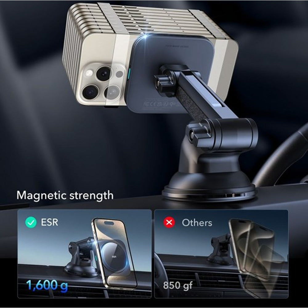 ESR Bilholder Qi2 Dashboard Wireless Car Charger HaloLock Sort