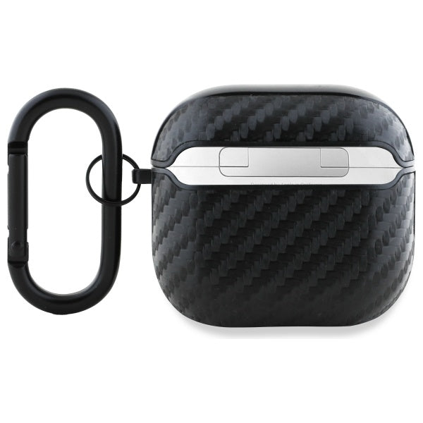 BMW AirPods 4 Cover Carbon Dobbelt Logo Sort