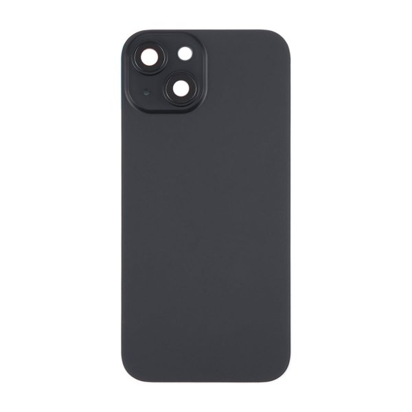 iPhone 15 Plus Bagsideglas med Magnet og Kameralinse - Sort