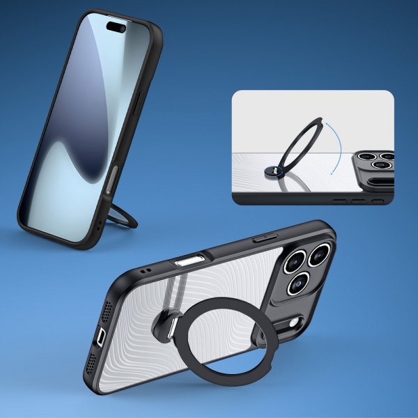 Dux Ducis iPhone 17 Pro Cover Aimo Series MagSafe Kickstand Sort