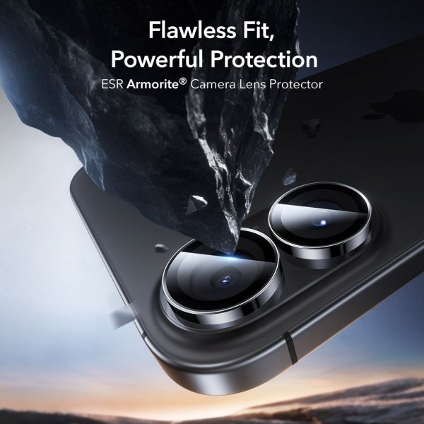 ESR iPhone 16/iPhone 16 Plus/iPhone 17 Kamera Beskyttelse Armorite Sort