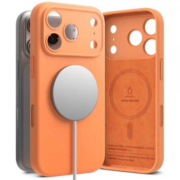 Ringke iPhone 17 Pro Max Cover Silicone Magnetic Tangerine
