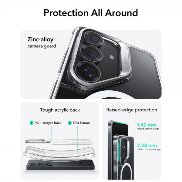 ESR Samsung Galaxy S26 Cover Classic Hybrid Kickstand MagSafe Transparent