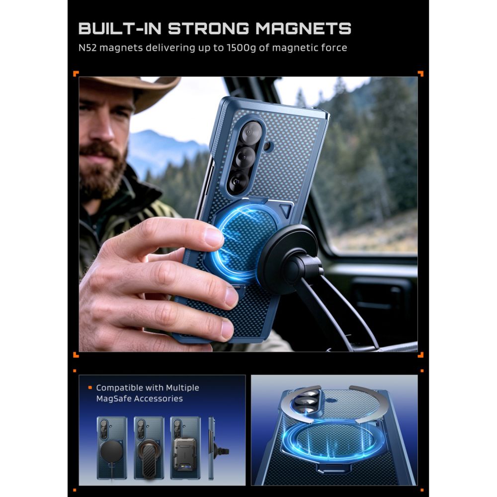 Supcase Samsung Galaxy Z Fold 8 Ultra Cover Aero MagSafe Blå