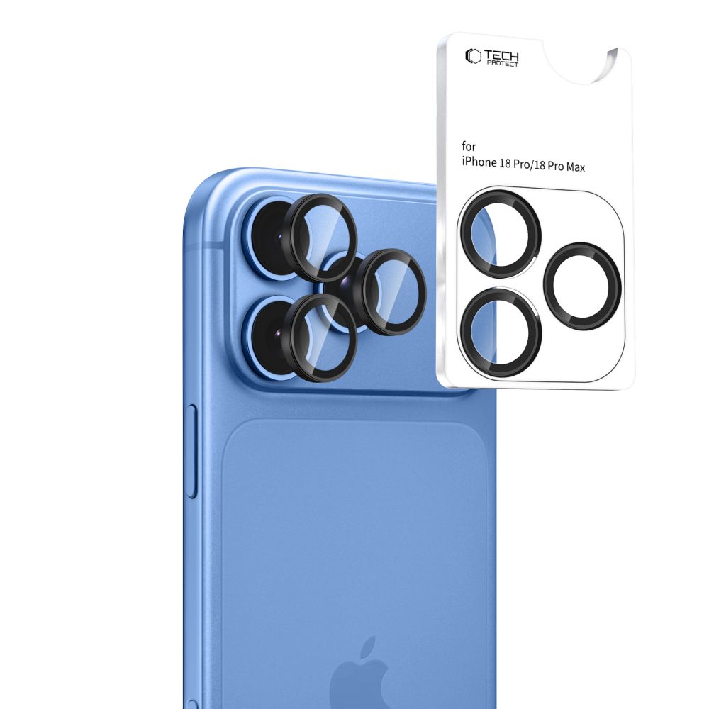 Tech-Protect iPhone 18 Pro/iPhone 18 Pro Max Kameralinsebeskytter Cam Fit+ Sort