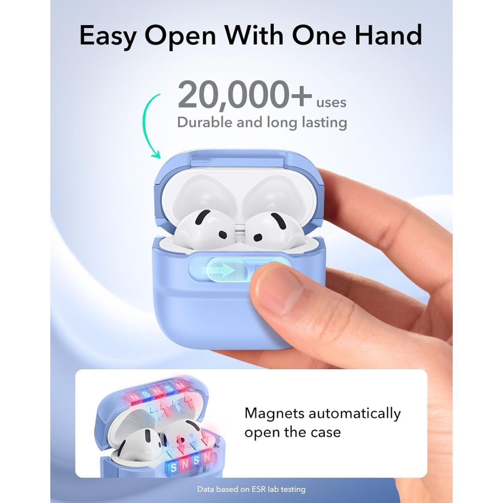 ESR AirPods 4/5 Cover Pulse FlickLock HaloLock Blå