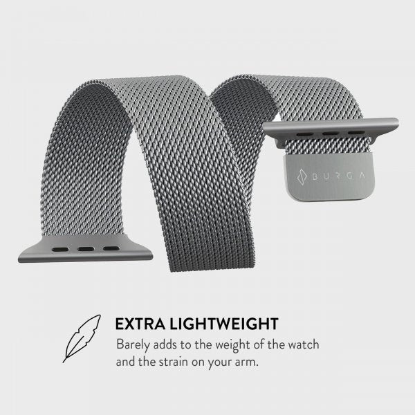Burga Apple Watch 44/45/46mm/Ultra 49mm Rem Metal Mesh Sølv