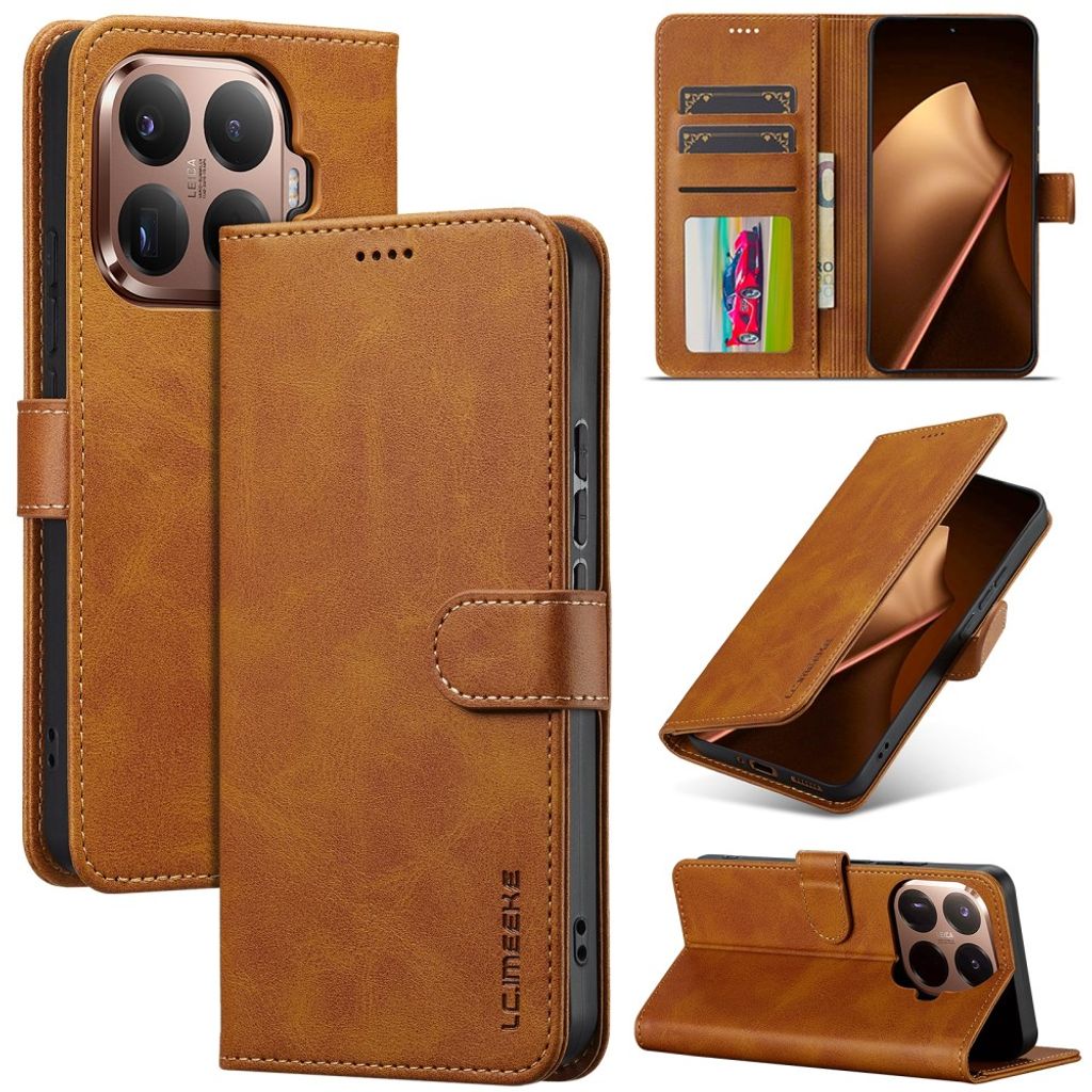 Lc.Imeeke Xiaomi 17T Etui med Kortholder Stativfunktion Lysebrun