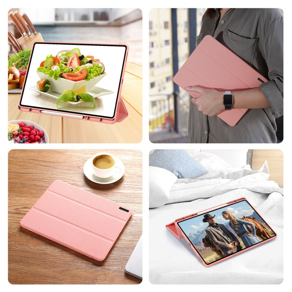 Dux Ducis Samsung Galaxy Tab S11 Ultra/S12 Ultra Etui DOMO Series Lyserød
