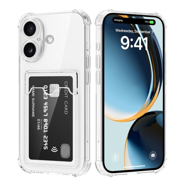 iPhone 17 Cover Kortholder Transparent