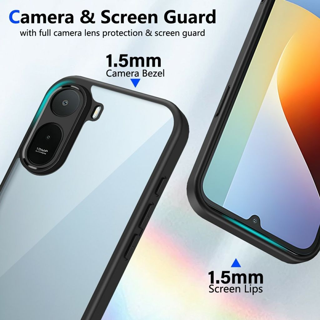 Xiaomi Redmi A7 Pro Cover Klar Bagside Sort