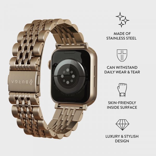 Burga Apple Watch 38/40/41/42mm Rem Metal Guld