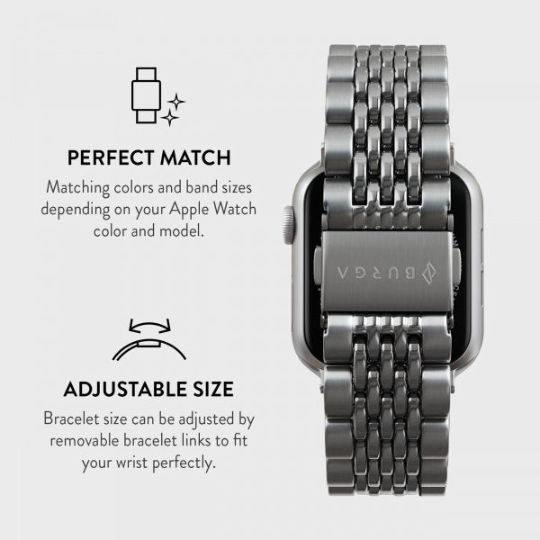 Burga Apple Watch 38/40/41/42mm Rem Metal Sølv