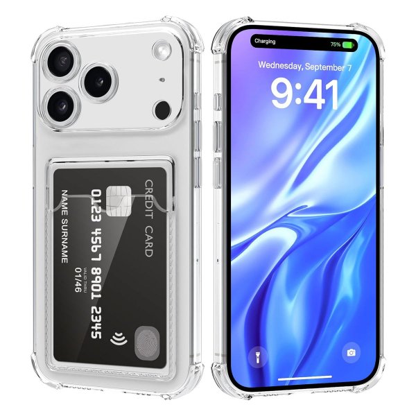 iPhone 17 Pro Max Cover Kortholder Transparent
