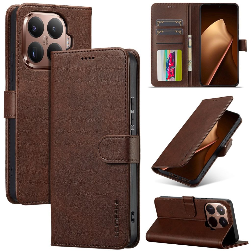 Lc.Imeeke Xiaomi 17T Etui med Kortholder Stativfunktion Mørkebrun