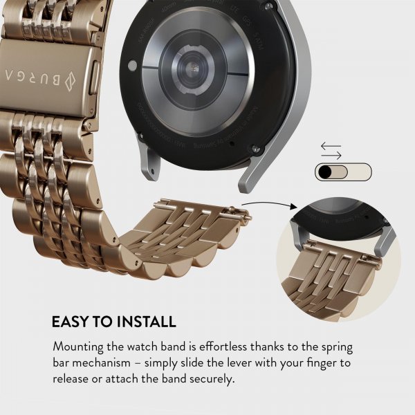 Burga Samsung Galaxy Watch 22 mm urrem metal guld