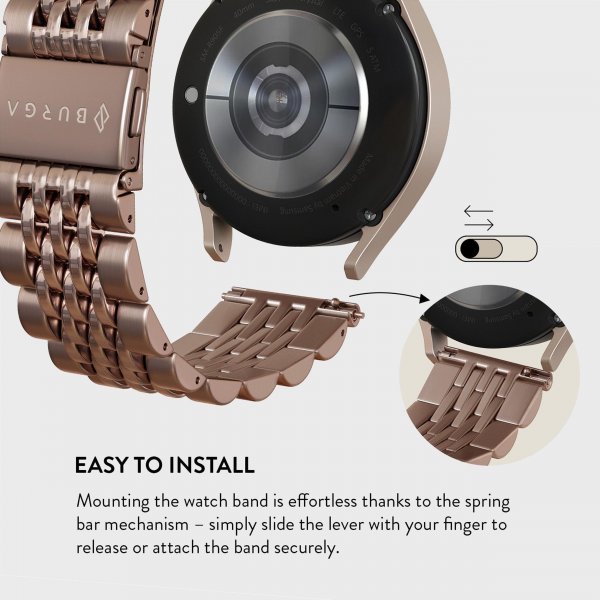 Burga Samsung Galaxy Watch 20mm Armbånd Metal Rosaguld