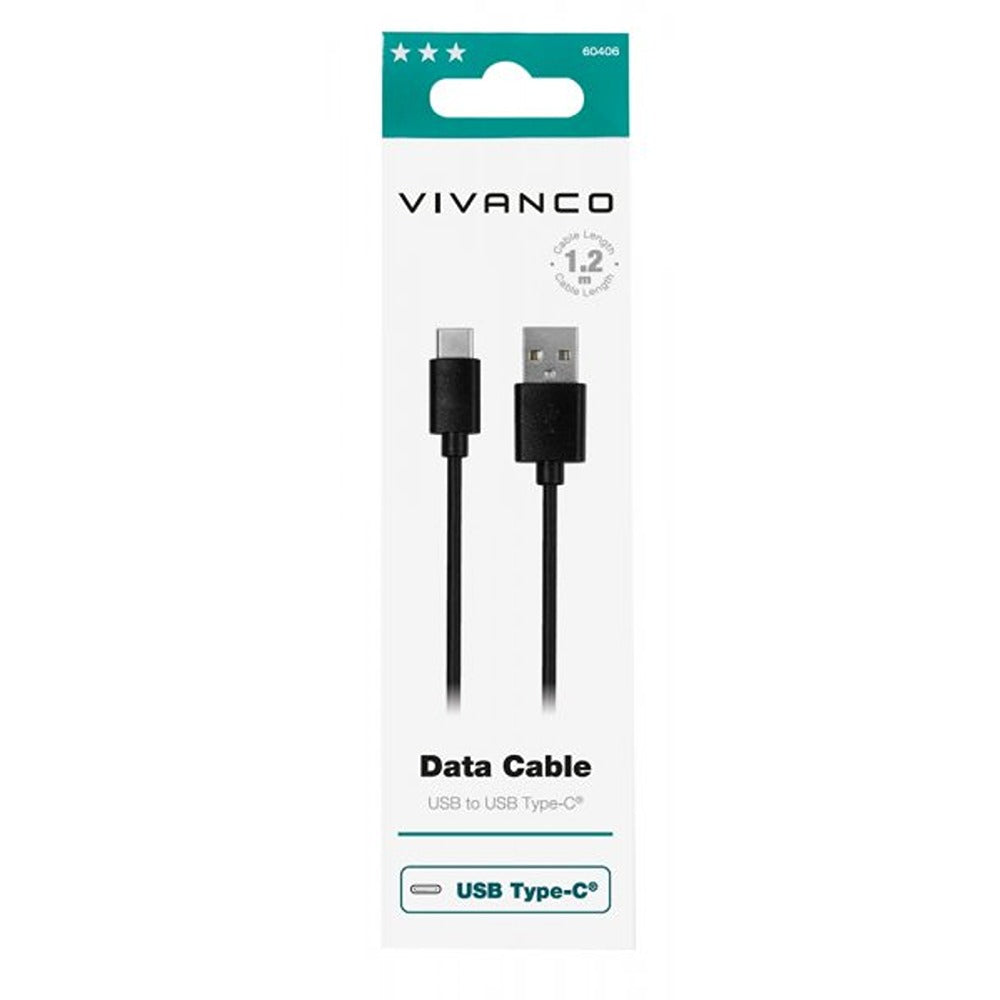 Vivanco Kabel Data Cable USB-A/USB-C 1.2m Sort