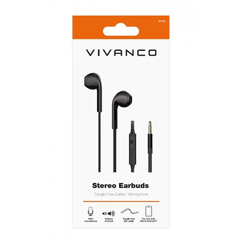 Vivanco Hovedtelefoner Stereo Earbuds 3.5mm Sort