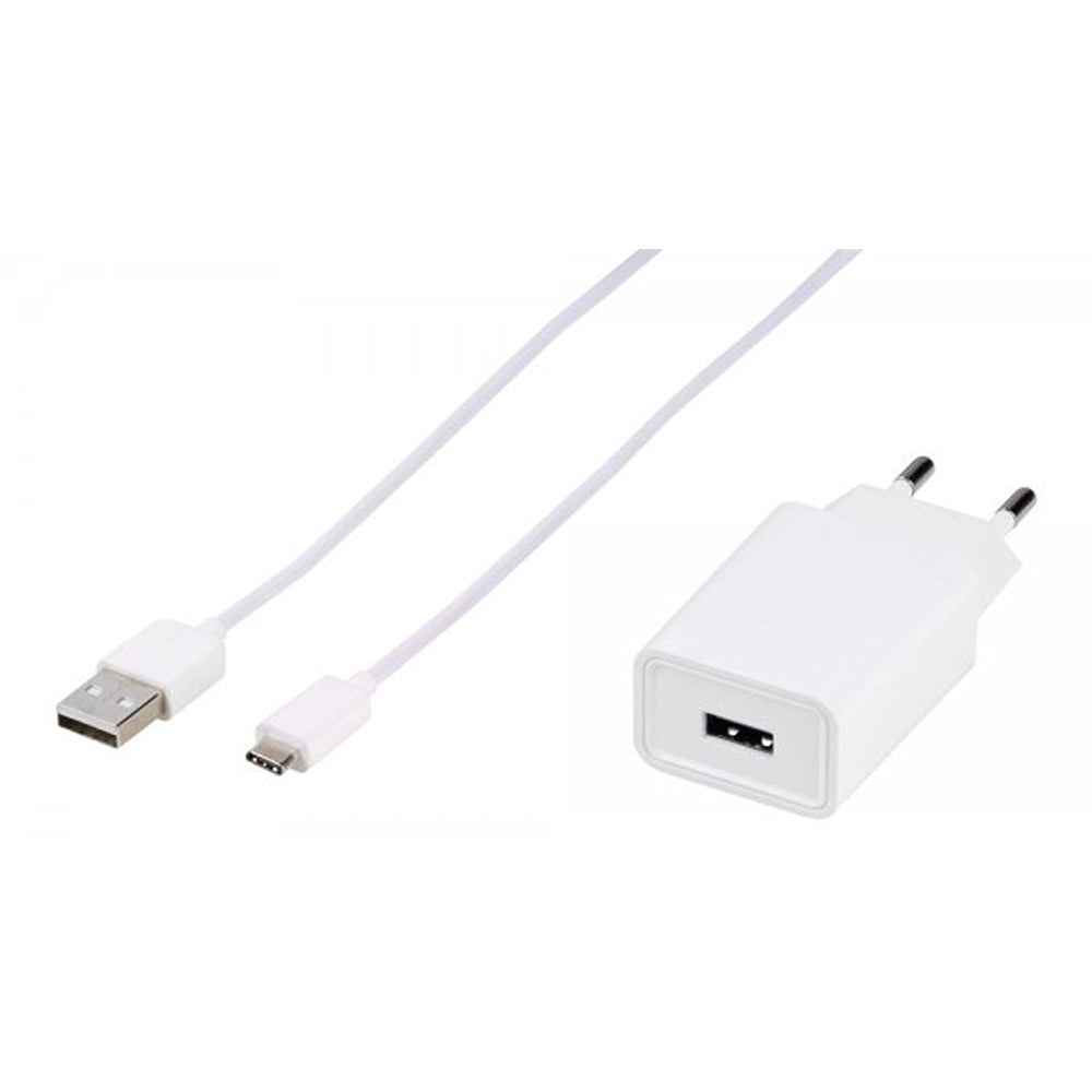 Vivanco Oplader med Kabel Adaptive Fast Charger Sæt USB-C 15W 1m Hvid