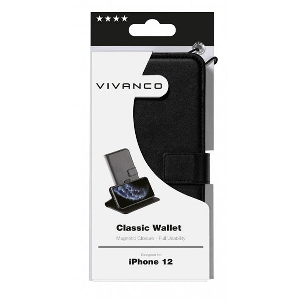 Vivanco iPhone 12 Mini Cover Classic Wallet Sort