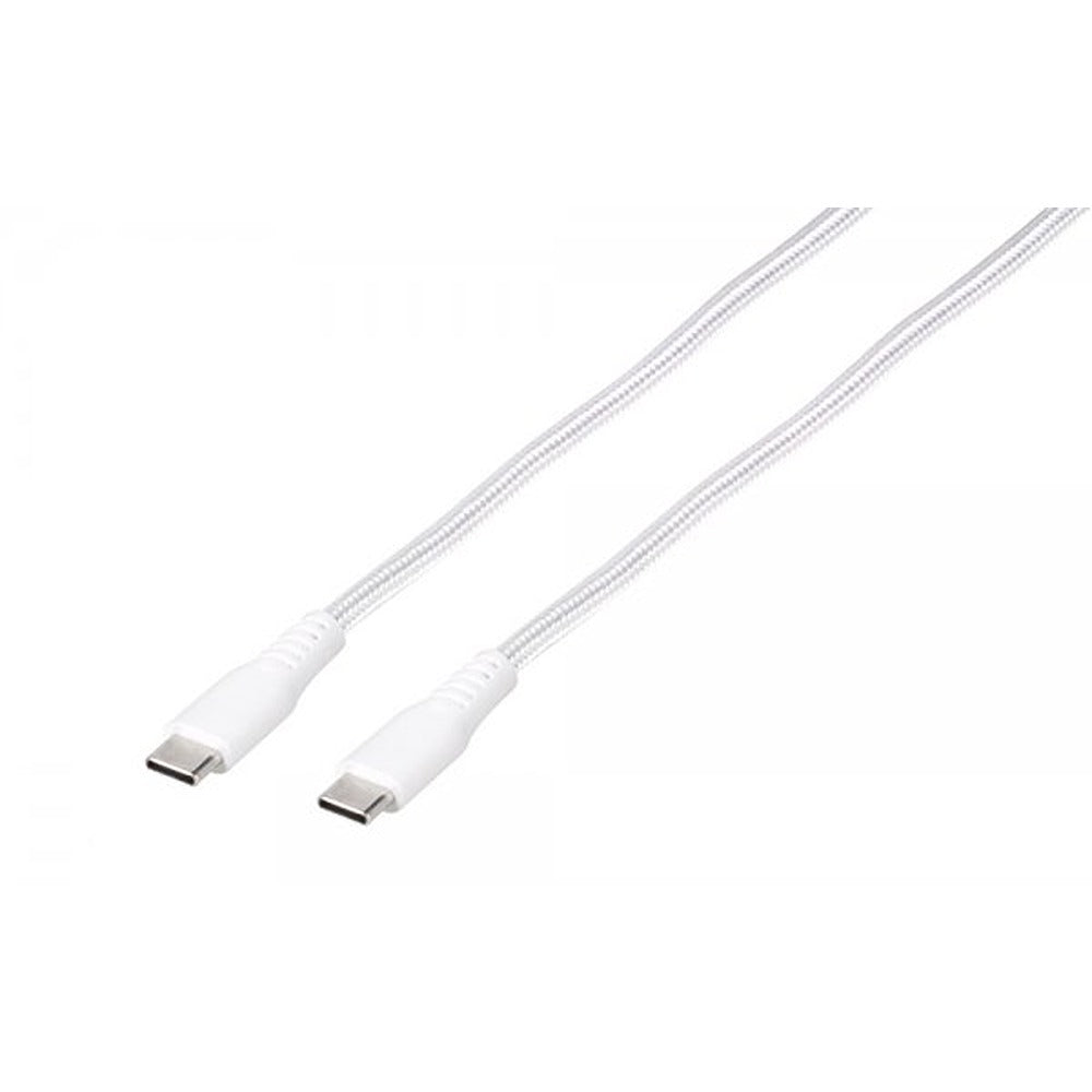 Vivanco Kabel Longlife Braided USB-C/USB-C 0.5m Hvid
