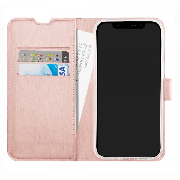 Vivanco iPhone 15 Pro Cover Classic Wallet Roseguld