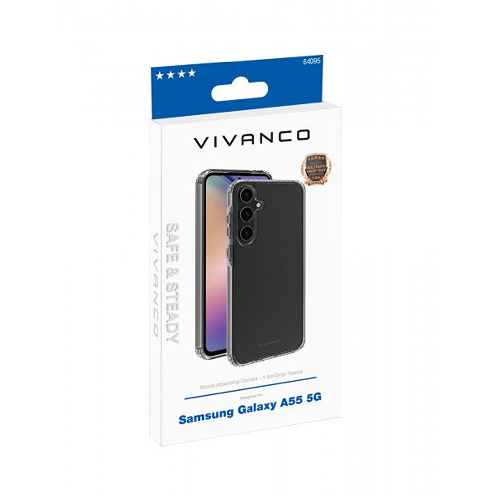 Vivanco Samsung Galaxy A55 Cover Safe & Steady Transparent