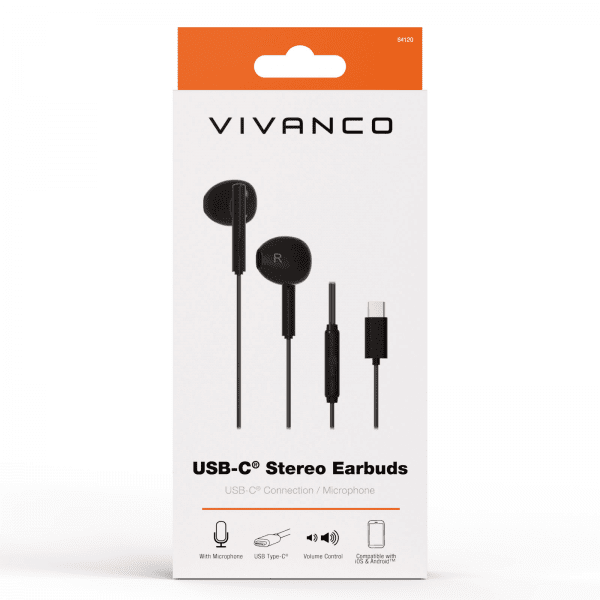 Vivanco Høretelefoner Smart Pro USB-C In-Ear Headset Sort