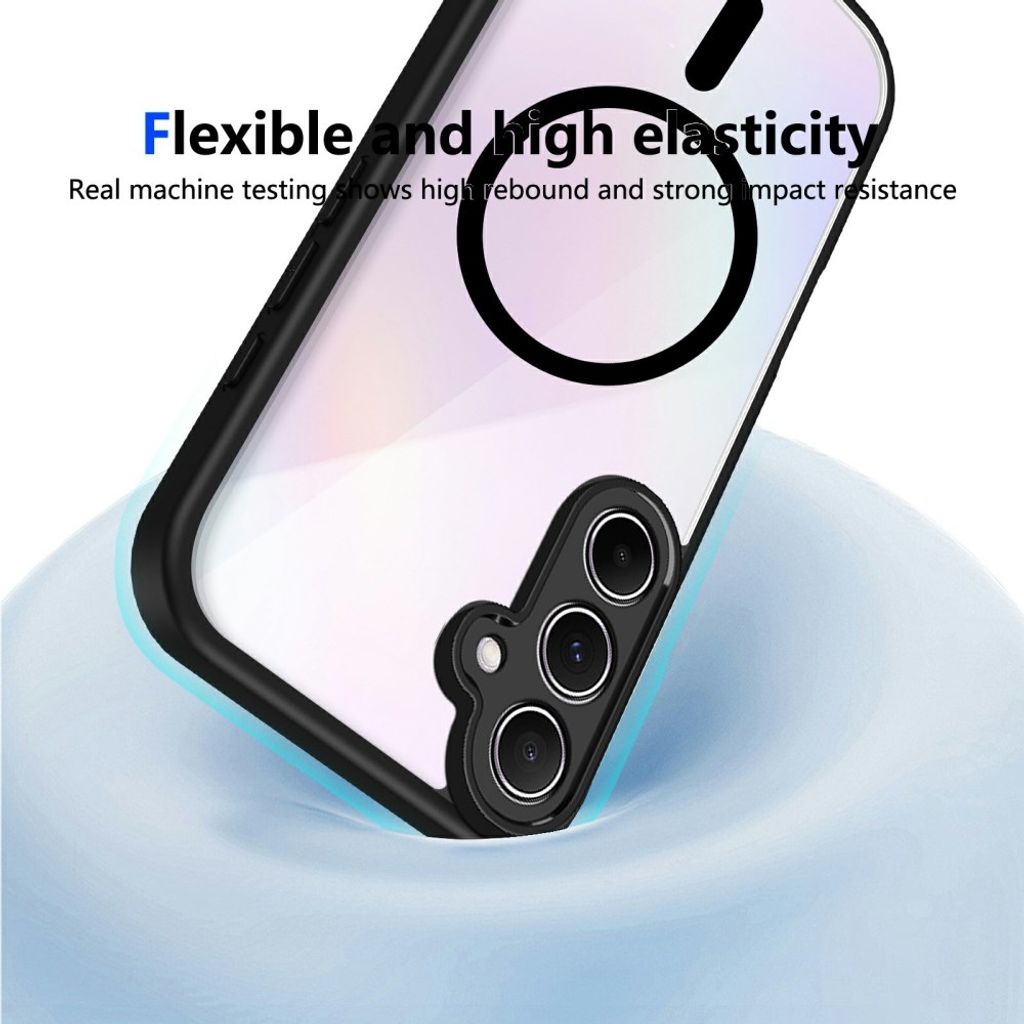 Samsung Galaxy S25 FE/S26 FE Cover Klar Baksida MagSafe Sort