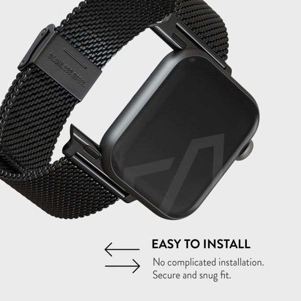 Burga Apple Watch 44/45/46mm/Ultra 49mm Armbånd Mesh Elegance Sort