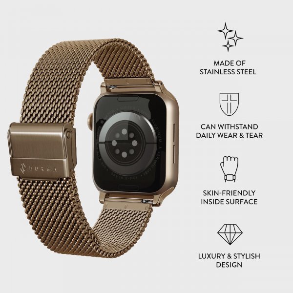 Burga Apple Watch 38/40/41/42mm Rem Mesh Elegance Guld