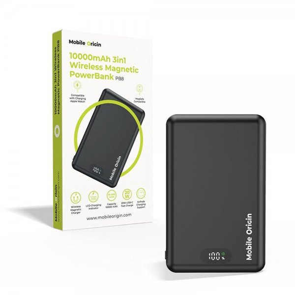 Mobile Origin 3-i-1 Powerbank 10.000 mAh MagSafe