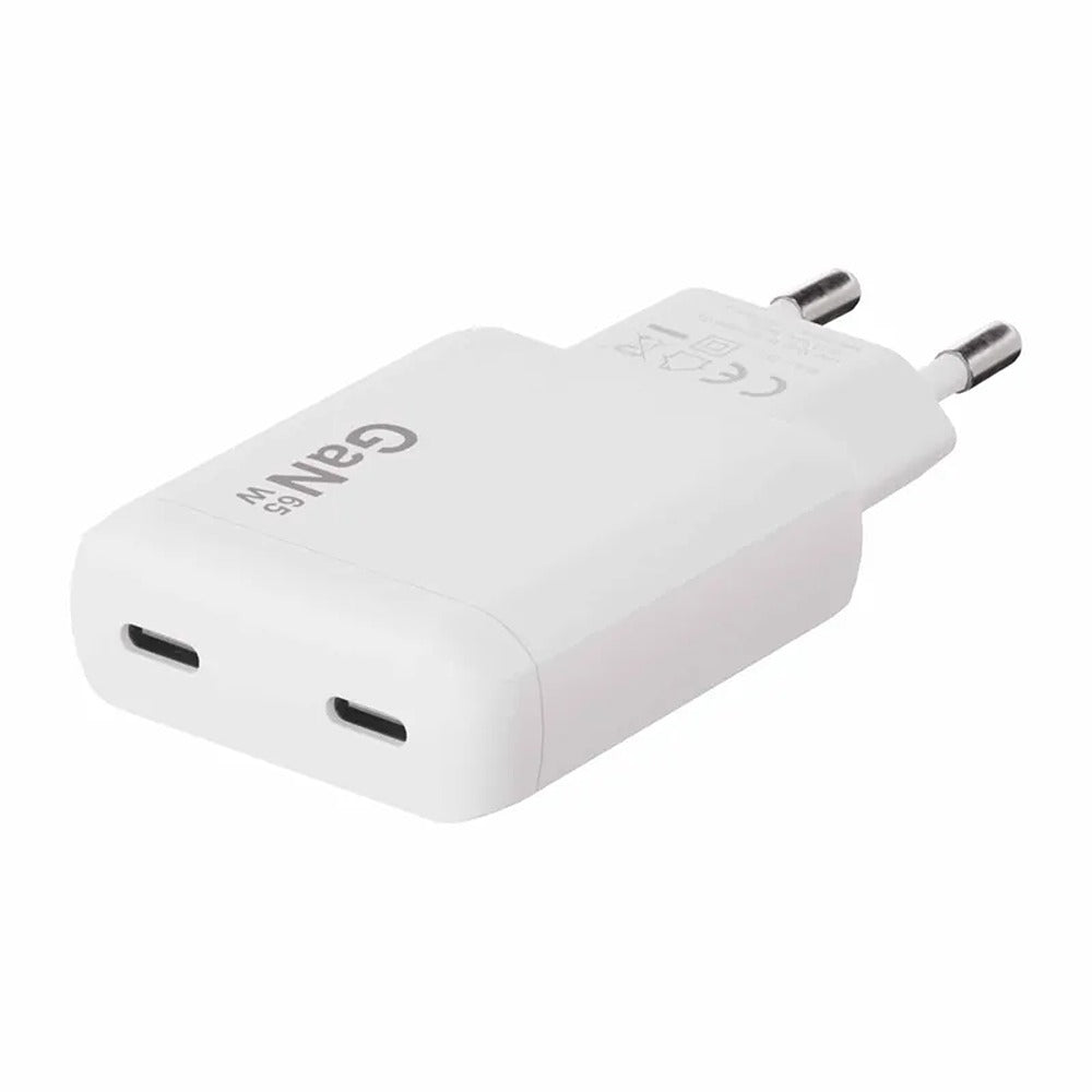 X2O 65W Dual Slim Hjemmeoplader-sæt USB-C/C GaN 1.5m Hvid