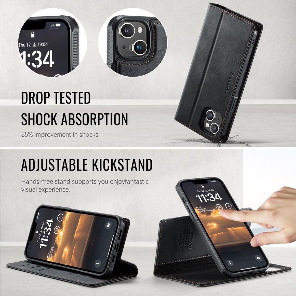 CaseMe iPhone 15 Etui C49 Series Sort