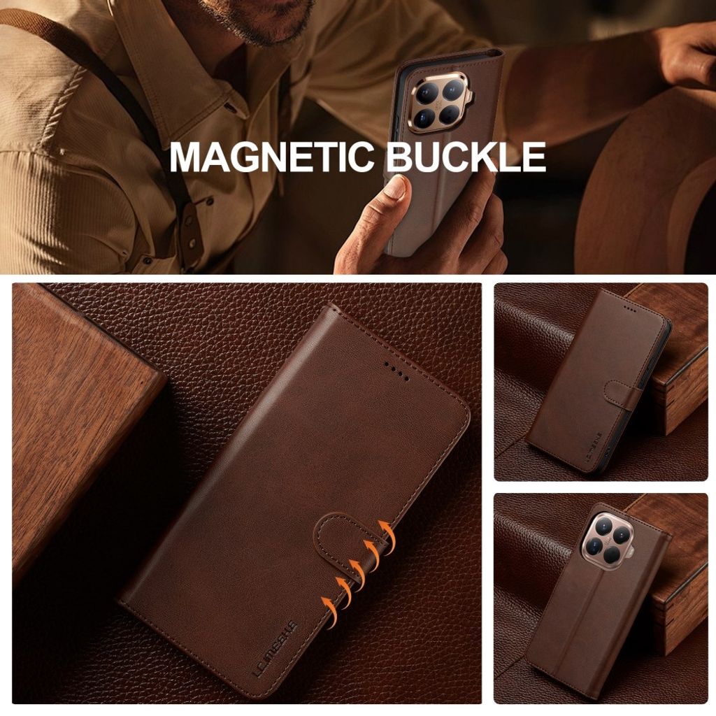 Lc.Imeeke Xiaomi 17T Pro Etui med Kortholder Stativfunktion Mørkebrun