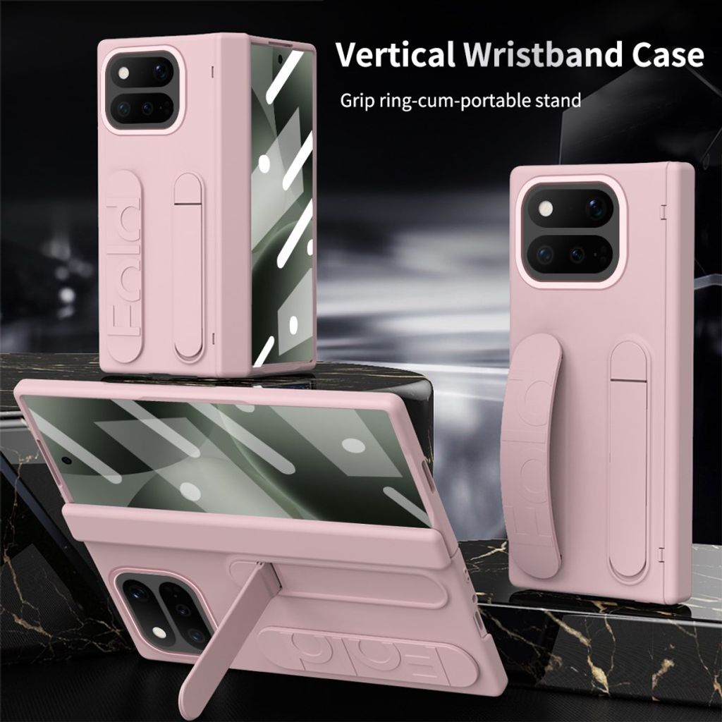 Google Pixel 11 Pro Fold Cover med Stativ & Håndgreb Lyserød