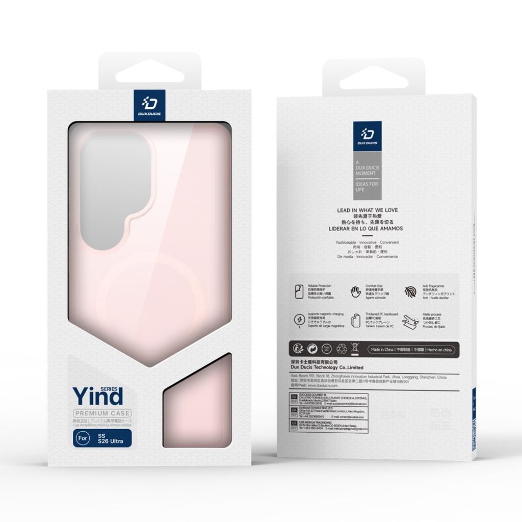 Dux Ducis Samsung Galaxy S26 Ultra Cover Yind Series MagSafe Lyserød