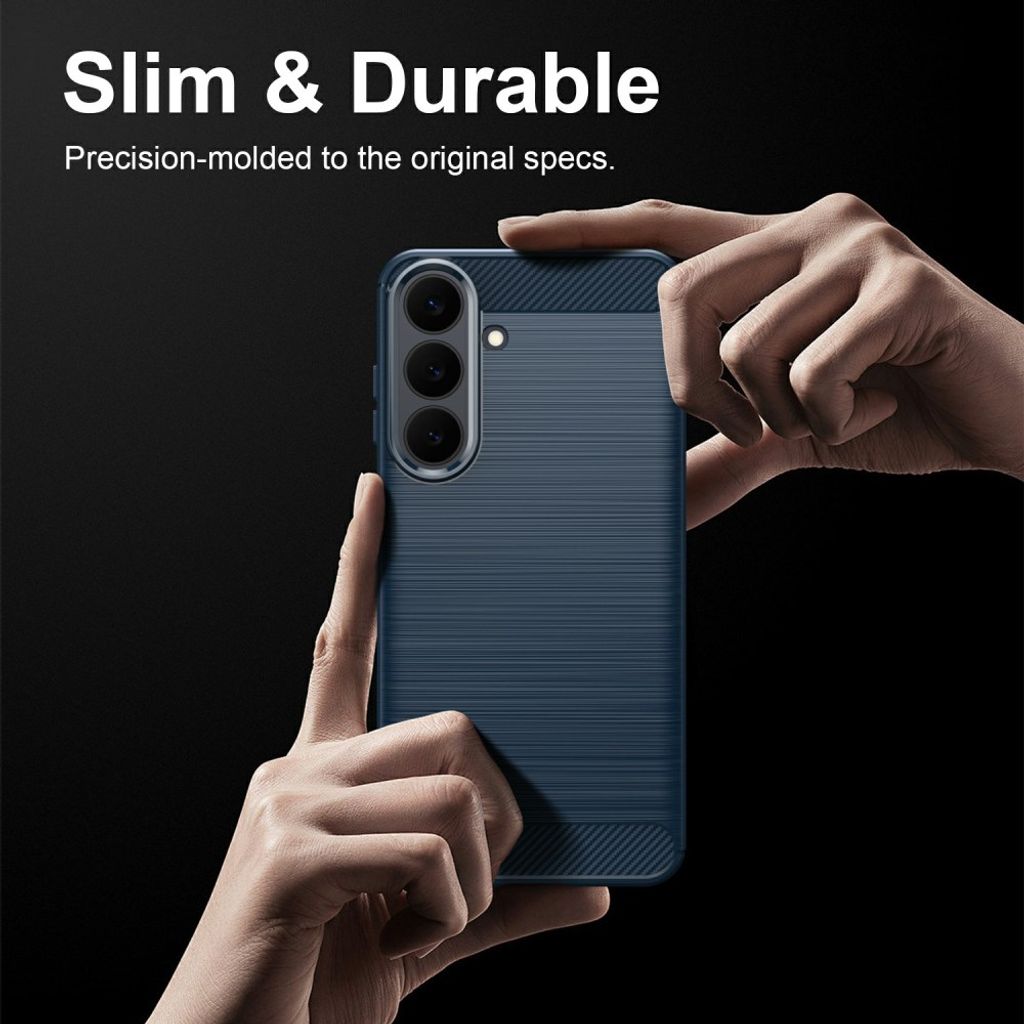 Samsung Galaxy S26 FE Cover Borstad Kolfibertextur Blå
