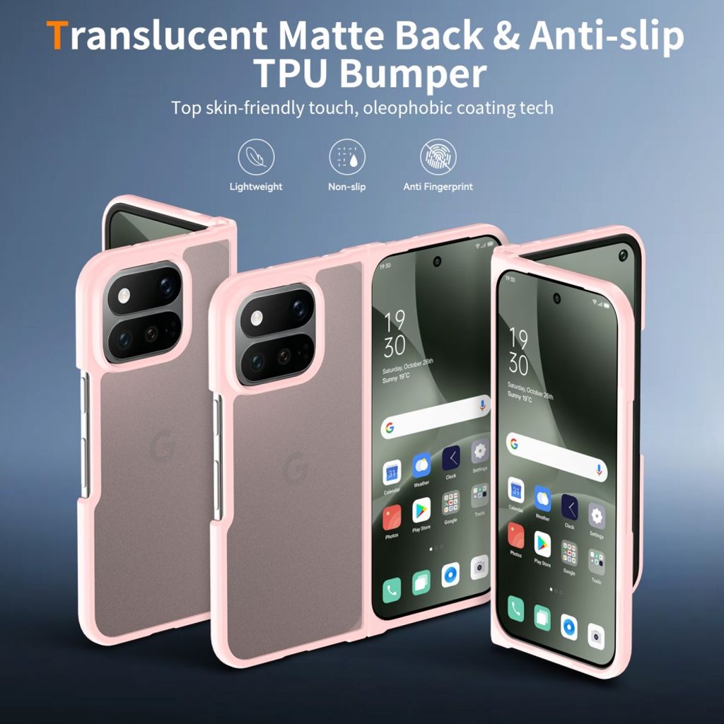 Google Pixel 11 Pro Fold Cover Frosted Lyserød