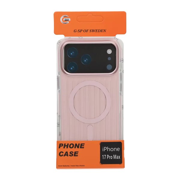 iPhone 17 Pro Max Cover Bølget MagSafe Lys Rosa