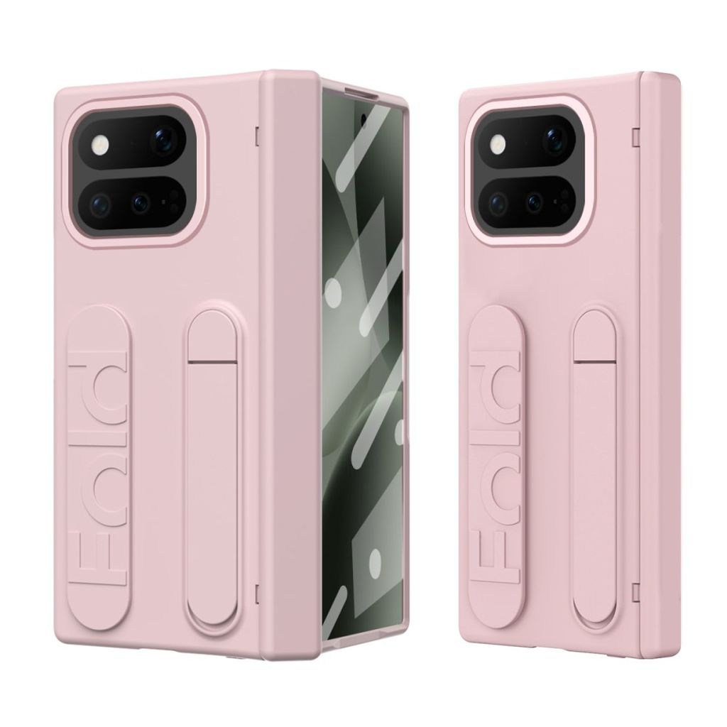 Google Pixel 11 Pro Fold Cover med Stativ & Håndgreb Lyserød